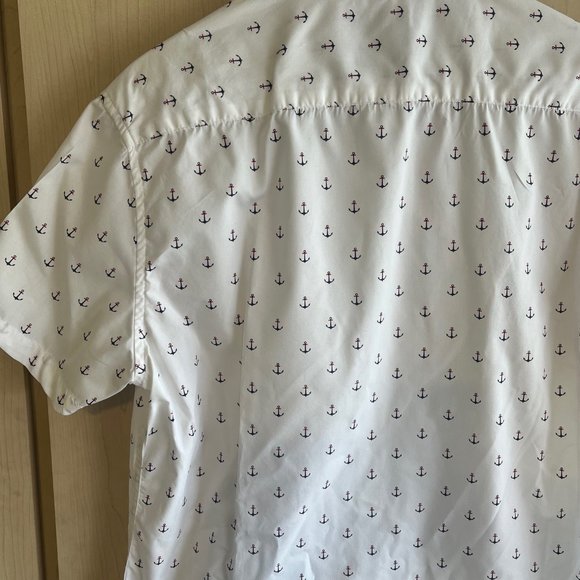 Cactus Man Anchor‎ Print Button Down Shirt Mens Size M Slim Fit RWB Ricky Singh - Picture 3 of 6